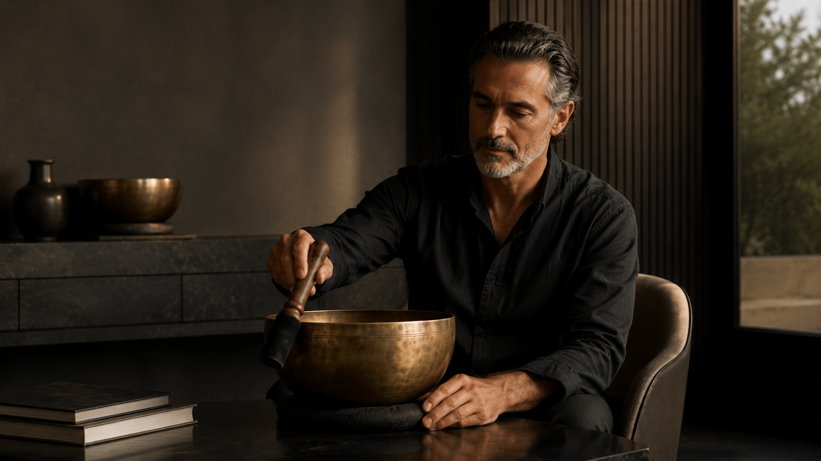 Hand-forged Tibetan singing bowls in different sizes, illustrating how to choose a singing bowl by size, note, chakra, resonance and sustain.